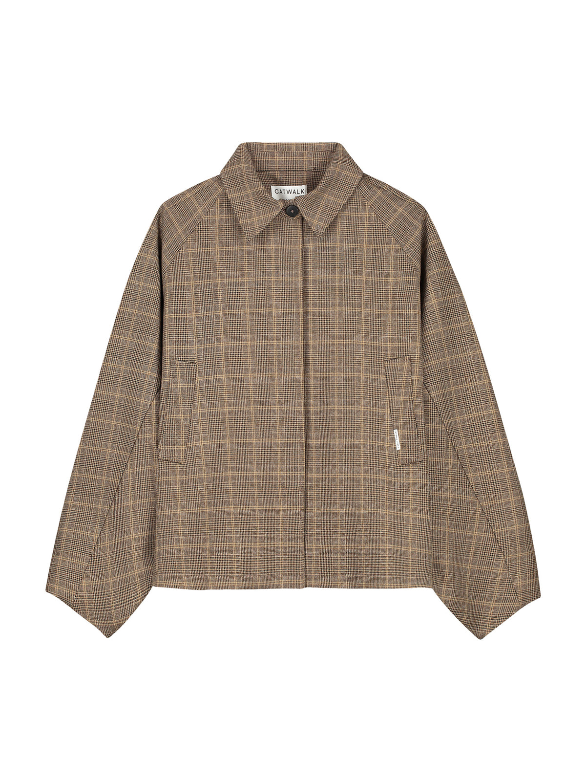 catwalk junkie check cape jacket, flatlay vooraanzicht met ruitprint en cape-mouwen