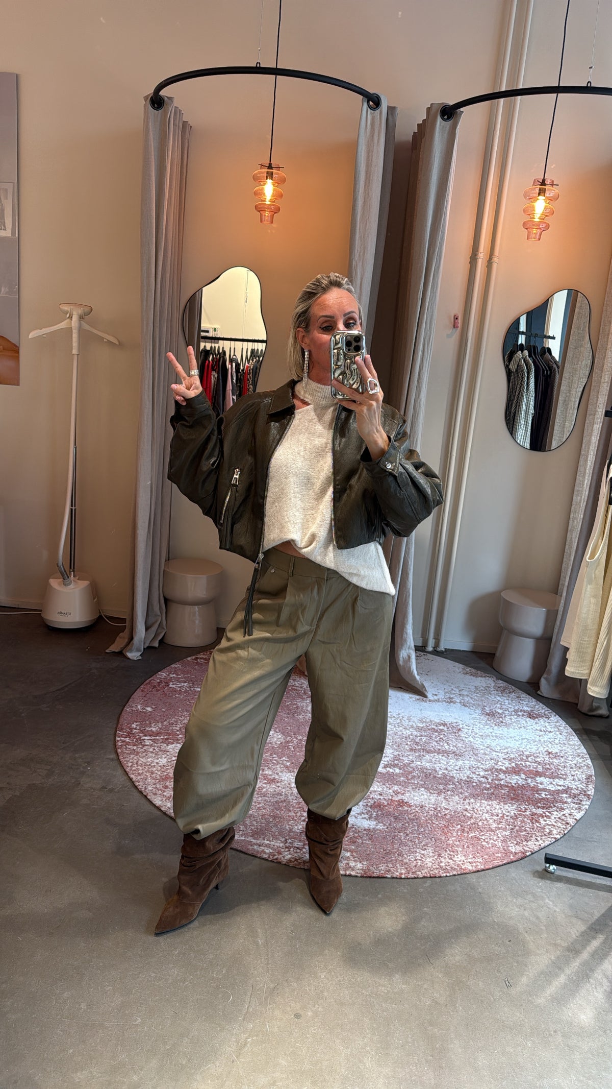 Soft vegan leather jacket green