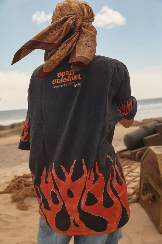 The Very Oversized Flaming Cowboy Tee