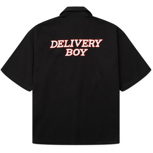 woodbird delivery shirt nikben, achterkant met delivery boy print