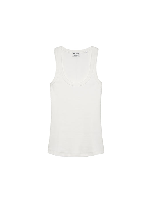Catwalk Junkie - Ribbed tank top off-white