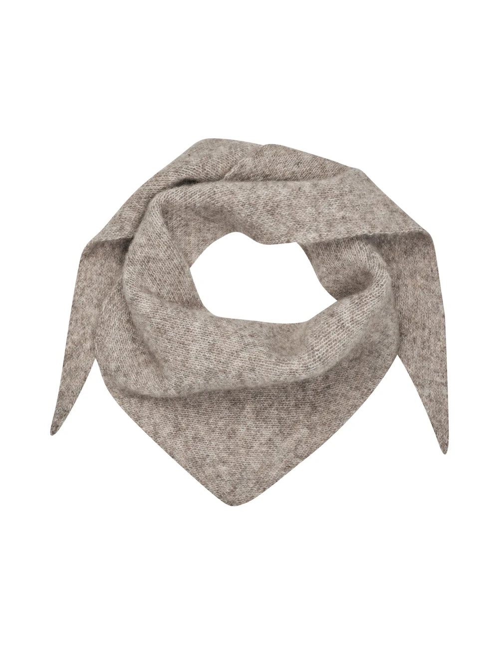 ziggiette scarf greige van mbym, driehoekig gevouwen, flatlay