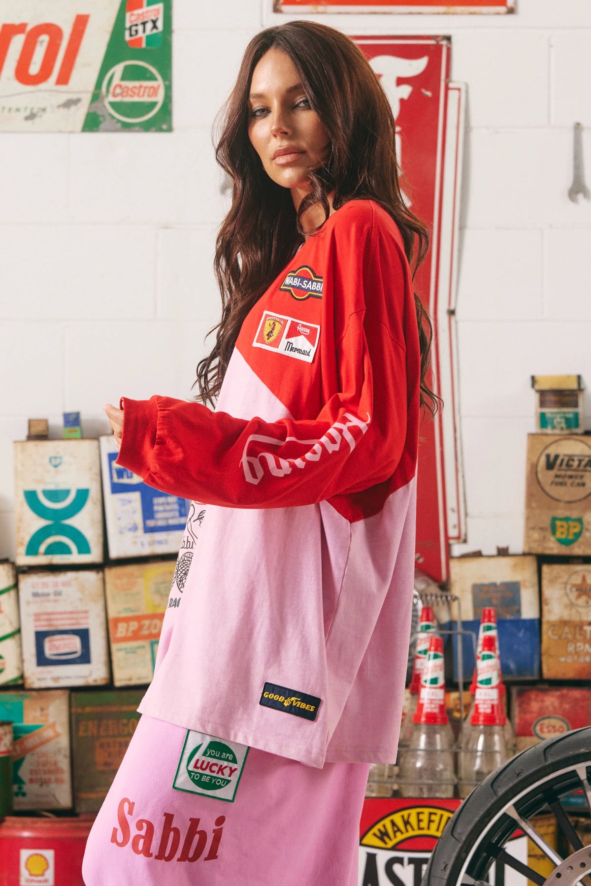 SABBI - Longsleeve mermaid racing tee pink