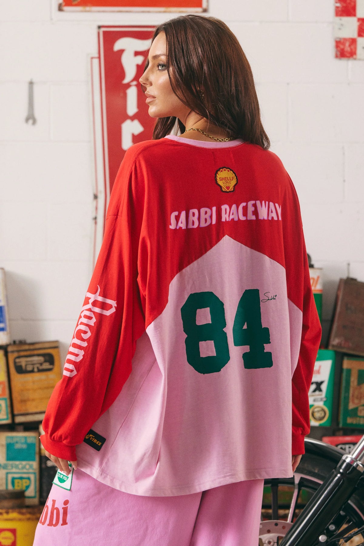 SABBI - Longsleeve mermaid racing tee pink