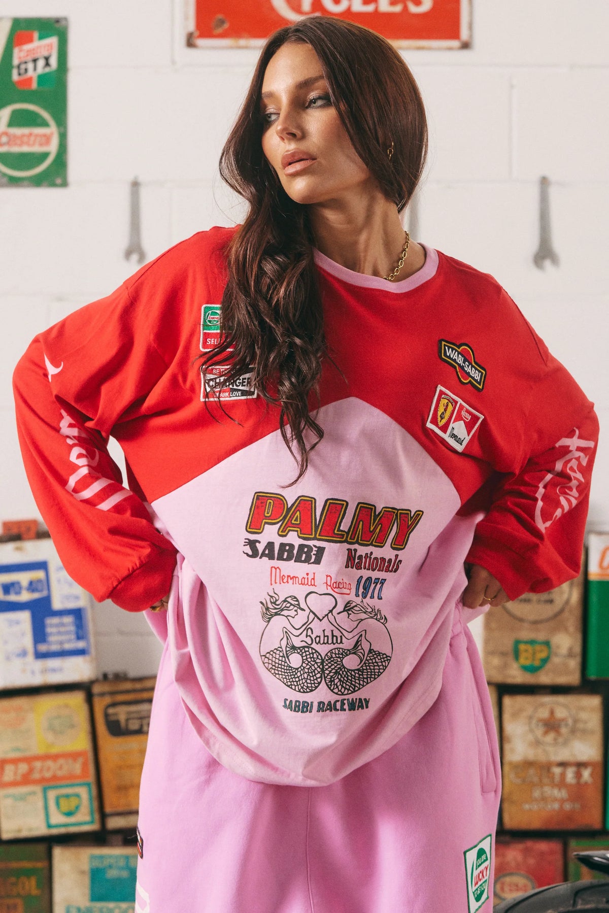 SABBI - Longsleeve mermaid racing tee pink