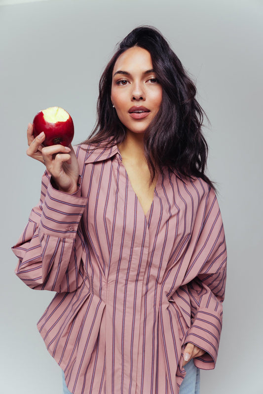 Catwalk Junkie - Blouse with waist pleats pink