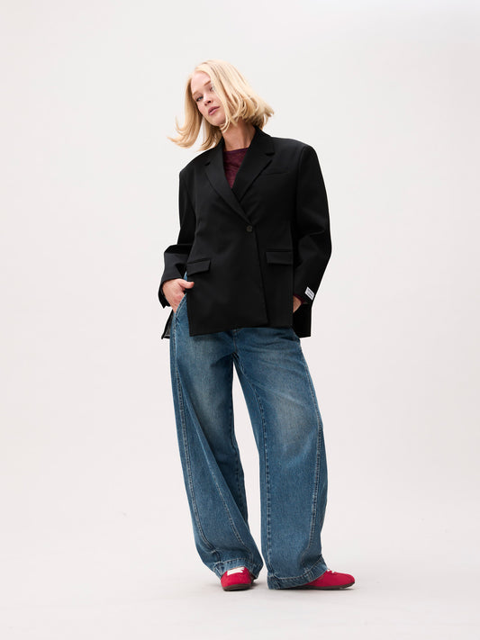 Blazer With Slits Black