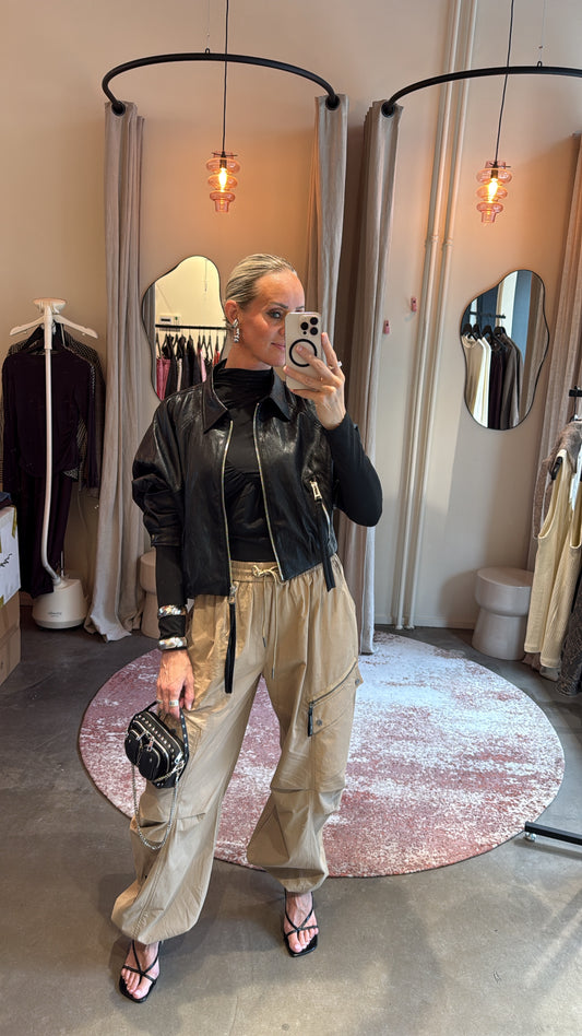 Black soft vegan leather jacket
