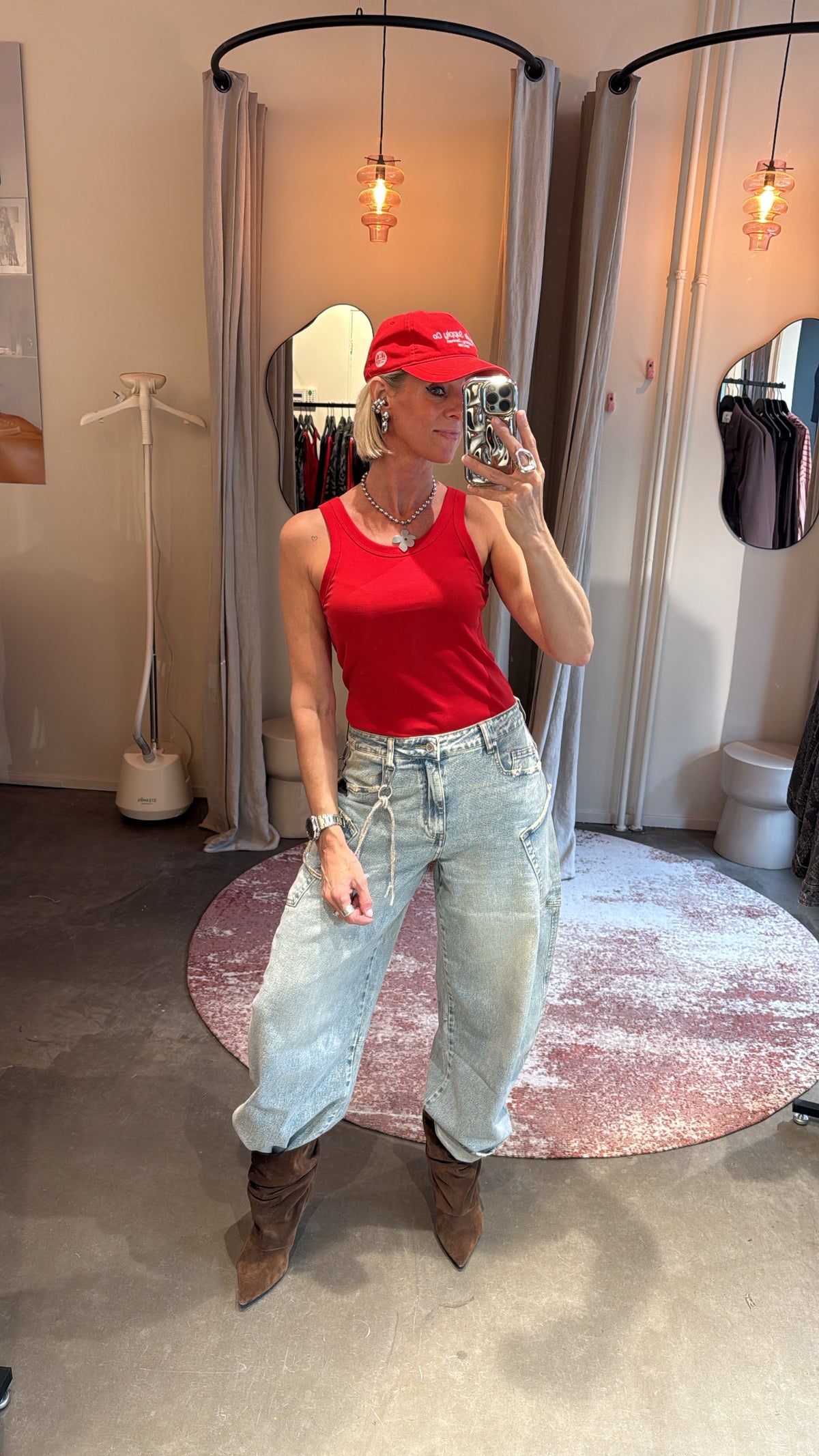 Red tank top