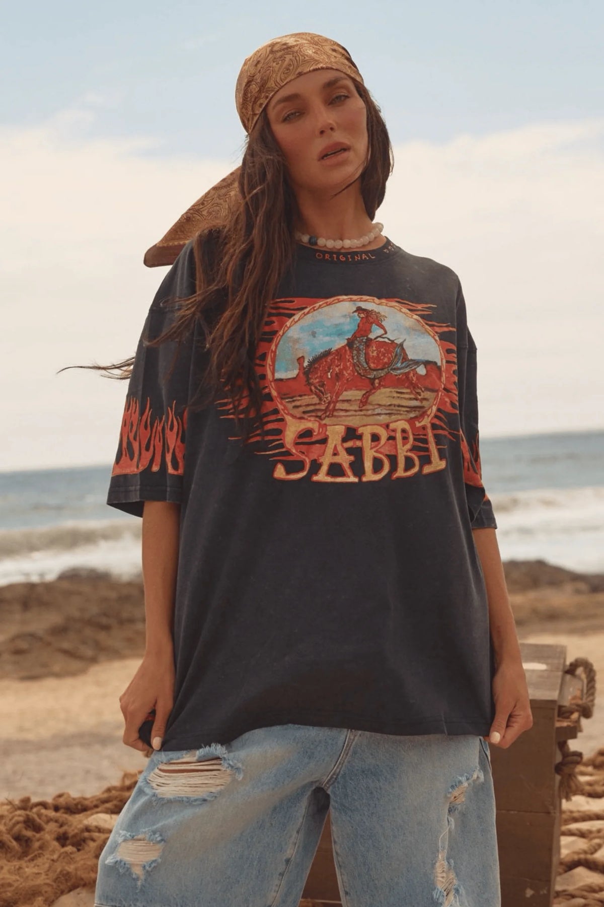 The Very Oversized Flaming Cowboy Tee